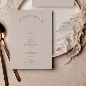 Wedding Menus: MELANIE MENU