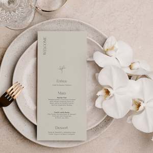 Wedding Menus: ALLIE MENU