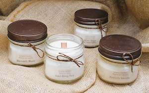 Small mason jar wood wick candle