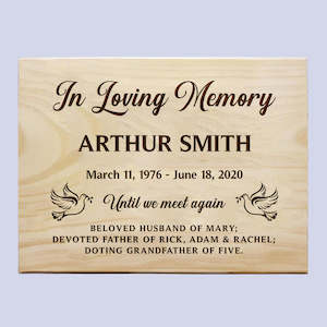 Adult Memorial Plaque