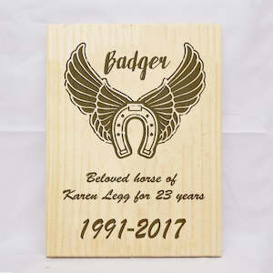 Gift: Horse Memorial Plaque