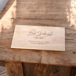 Gift: Best Dad Ever Macrocarpa Serving Board