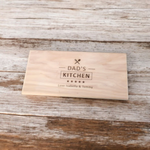 Gift: Dad's Kitchen Macrocarpa Serving Board