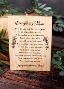 Everything Mum Plaque