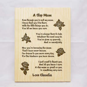 A Step Mum Plaque