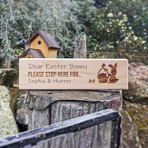 Gift: Easter Bunny Please Stop Here (Personalised)