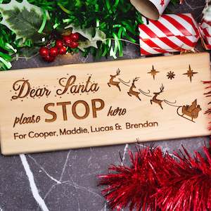 Gift: Santa Please Stop Here (Personalised)