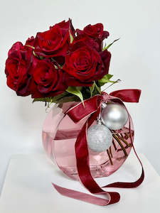 Red Rose Christmas Vase