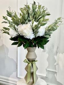 Flower: Silk Sage & Peony Arrangement (With Vase)