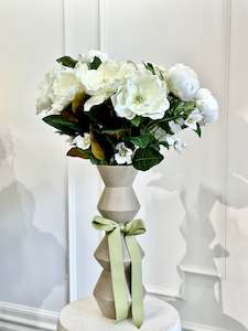 Flower: Silk Peony & Magnolia Arrangement (With Vase)