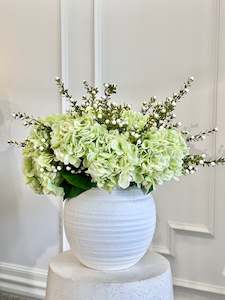 Silk Green Hydrangea Arrangement (In Pot)