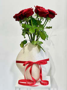 Flower: Red Rose Arrangement in 'Desmond' Vase