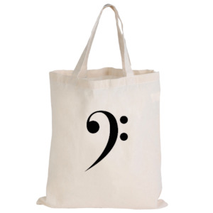 Musical instrument: Music Tote Bag - Bass Clef (Calico)