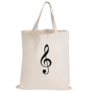 Music Tote Bag - Treble Clef (Calico)