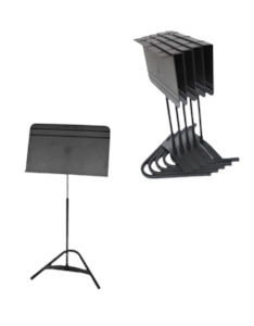 Manhasset Harmony ABS Desk Set of 6 Music Stands Black