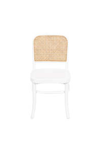 Replica Hoffman Chair Rattan Back – Hard Seat – White