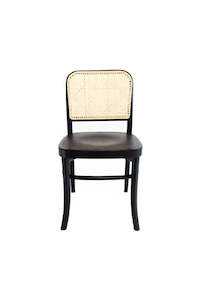 Replica Hoffman Chair Rattan Back – Hard Seat – Black