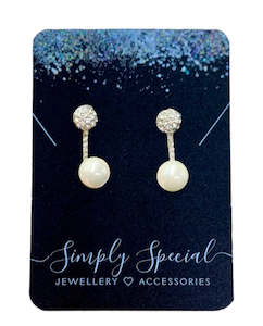 Diamante with Pearl Earrings