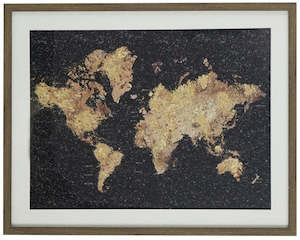 World Map with Gold