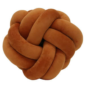 Velvet Mustard Knot Cushion