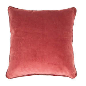 Cushion Velvet Red Lace