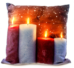 Gift: LED Cushion-  Snow Fall Candlelight