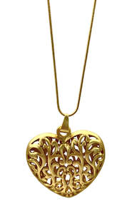 Gift: Gold Filagree Heart Necklace