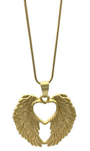 Gift: Angel Heart Wings Neckllace - Gold