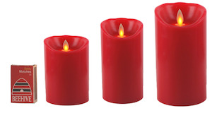 RED Flameless Moving Wick Candle- SML