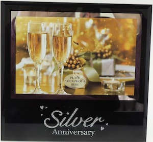 Silver Wedding Anniversary Frame (Black)