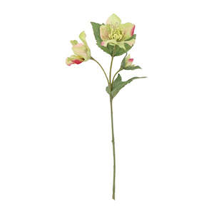 *28CM XMAS ROSE STEM PINK