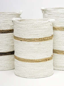 ADERN BASKET NATURAL & WHITE- Medium