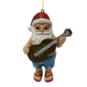 Gift: Resin Tree Hanger Summer Santa w/guitar