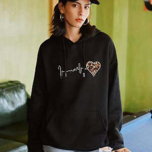 Pulse Heart Hoodie Black (Small)