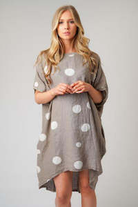 Gigi Linen Spotted Top/Dress Mocha