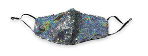 Face Mask -Bling Silver Sequins