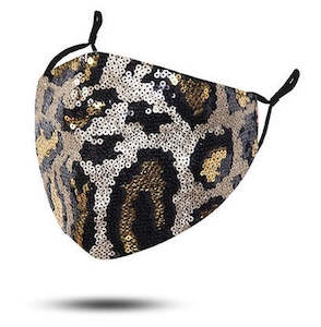 Face Mask - Leopard Gold