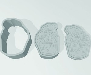 Love Cupcake 3 Piece Mold