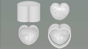 Hearts on a Heart 3 Piece Mold