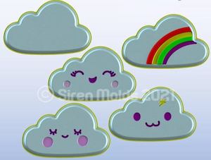 Cute Clouds 3 Piece Mold