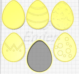 Flat Easter Egg Set 3 Piece Mold