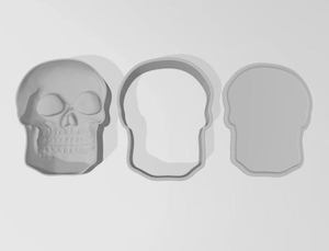 Flat Back Skull 3 Piece Mold