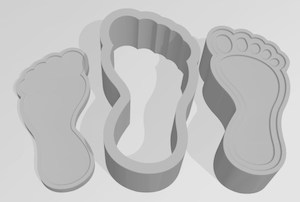 Right Footprint 3 Piece Mold