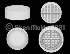 Segmented round Waffle 3 Piece Bath Bomb Mold