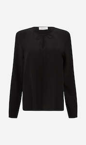 Matteau | Popover Tie Blouse - Black