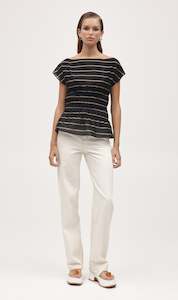 Clothing: Marle | Aida Top - Black Stripe