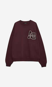 Anine Bing | Miles Oversized Sweatshirt Letterman - Dark Burgundy