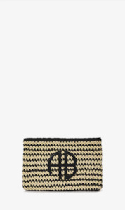 Anine Bing | Rio Pouch - Black & Natural Stripe