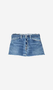 Clothing: RE/DONE | Raw Waist Mini Skirt - Indigo