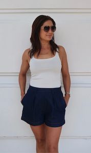 Clothing: Forte Forte | Cotton Linen Denim Shorts - Indaco